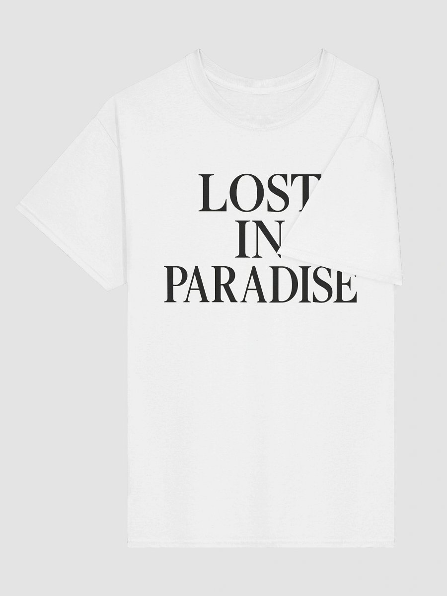 LOST IN PARADISE Minimal Serif Text Tee – Escape Statement T-Shirt product image (4)
