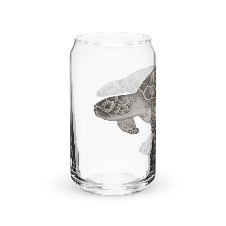 Turtle Drawing Glass Can Cup product image (8)