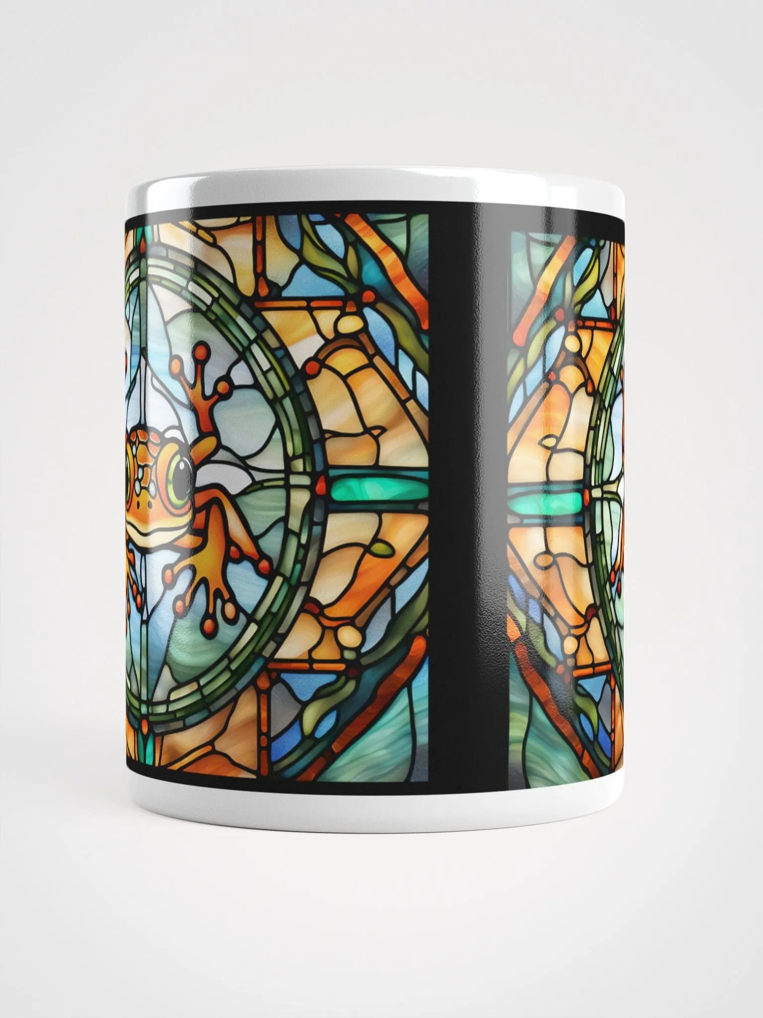 #004 Mrs. Orange Frog Stained Glass Mug product image (9)