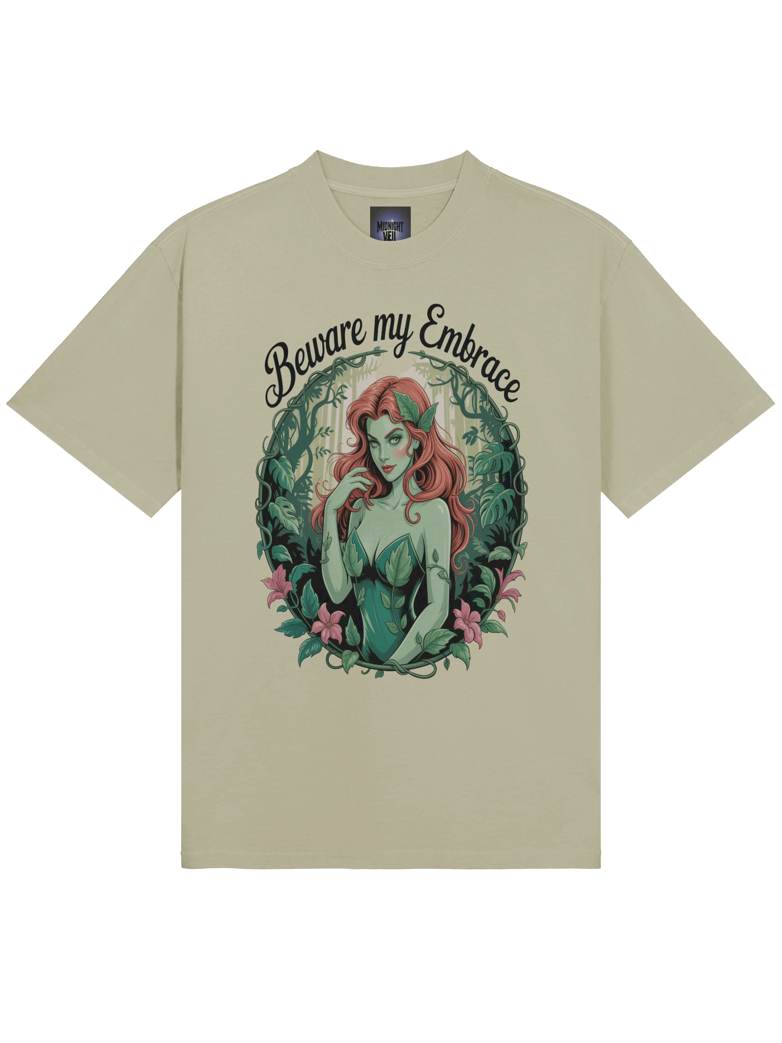 Verdant Venom: Poison Ivy Beware My Embrace Oversized Faded T-Shirt product image (5)