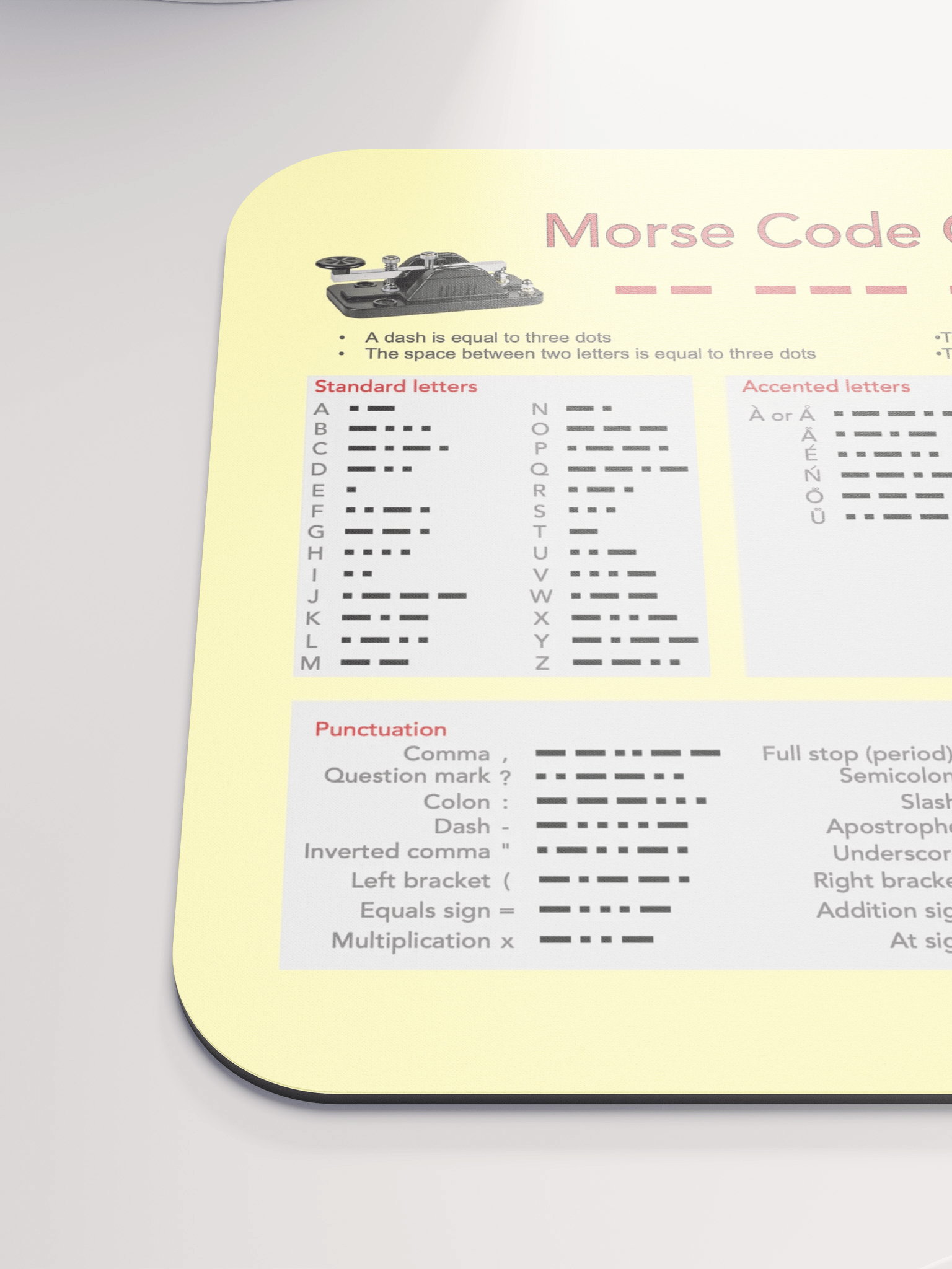 Morse Code Characters Mouse Mat product image (6)