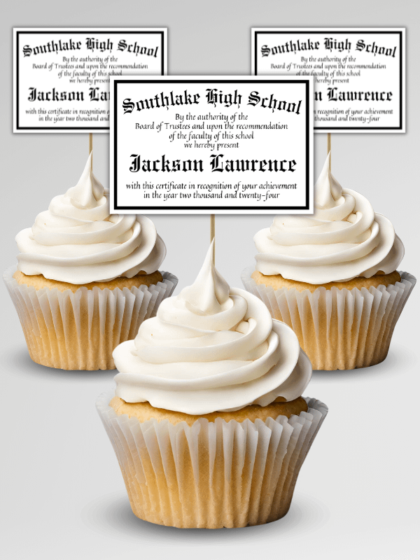 Editable Graduation Diploma Cupcake Toppers product image (7)