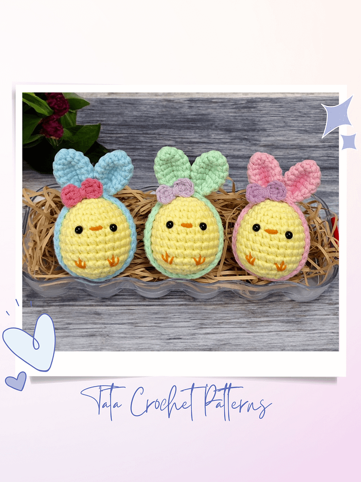 PDF Pattern - Crochet A Chick In Easter Egg & Bunny Ears product image (2)