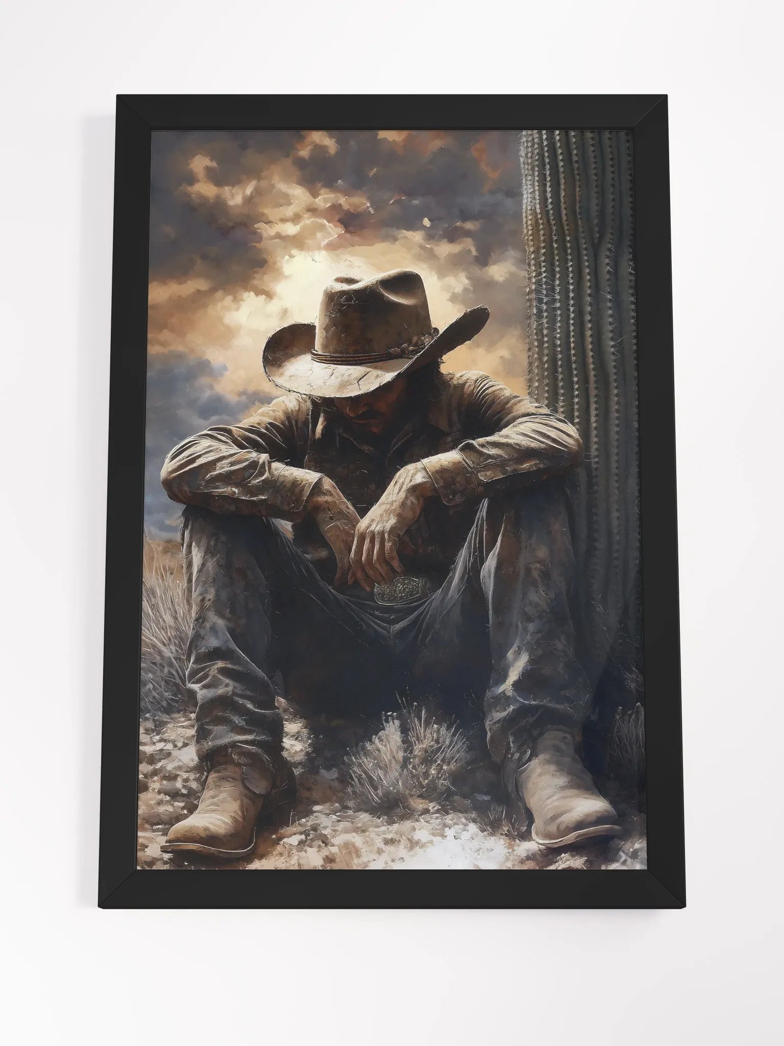 Strength is Forged in the Heat of the Wild West - Resting Cowboy Art Poster product image (22)