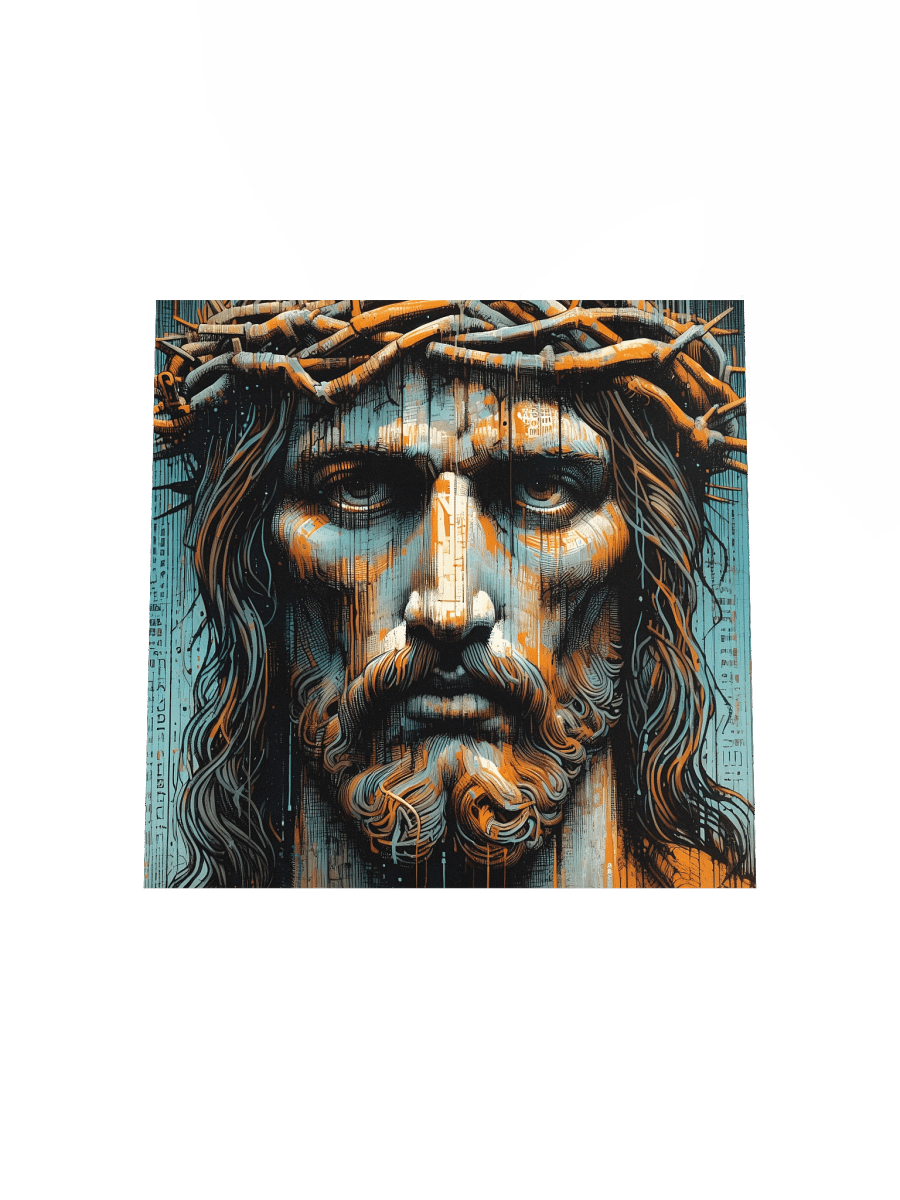 Jesus Christ Crown of Thorns Wall Art | Modern Christ Art Canvas Print for Home & Church Decor product image (16)