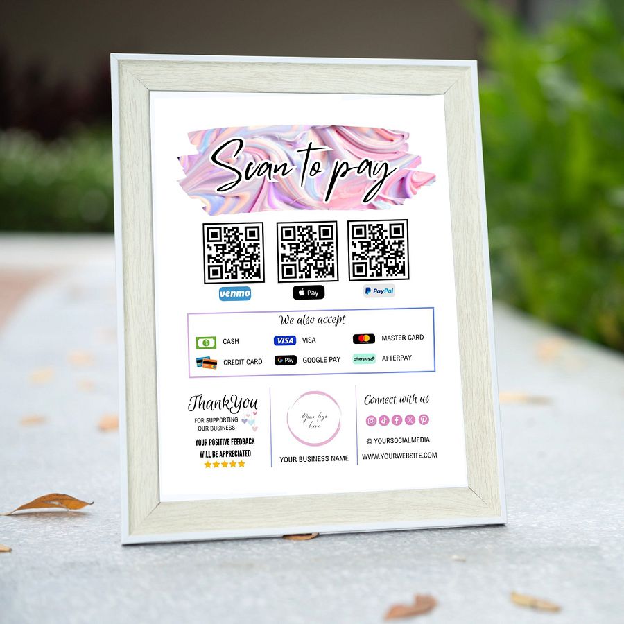 Emily - Scan To Pay QR Code Sign Template product image (7)