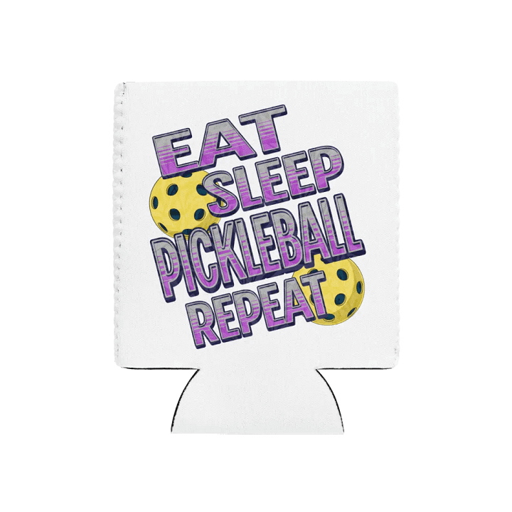 Eat Sleep Pickleball Repeat Angle Gradient Purple Can Cooler product image (1)