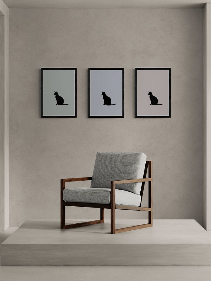 Black Cat Silhouette - Blue Background product image (2)