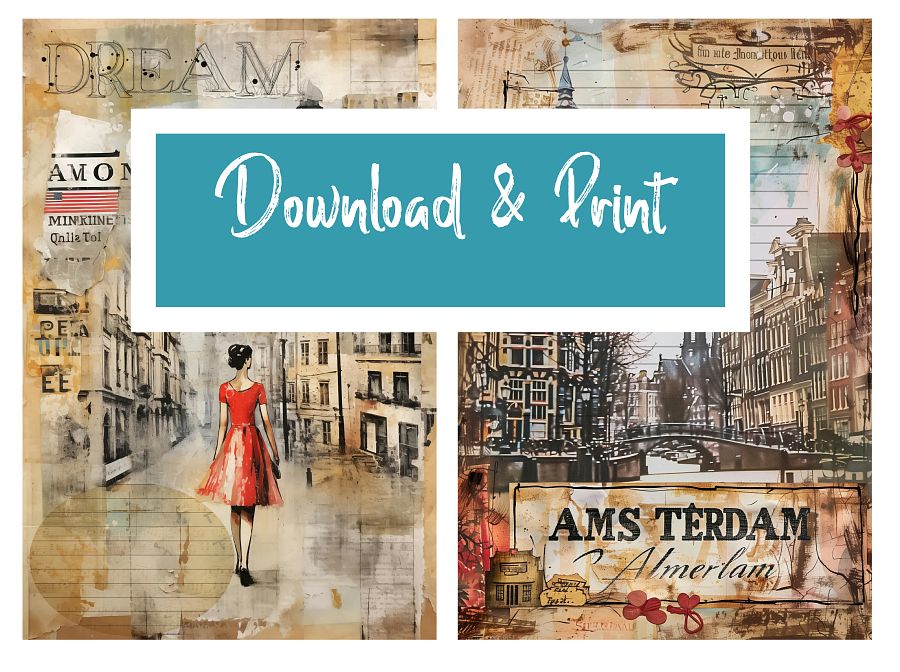 Netherlands Charm: 8 Junk Journal Pages for Creative Souls, Dutch Theme, Vintage Ephemera, Collage, Dream, Scrapbook, Card Making product image (3)