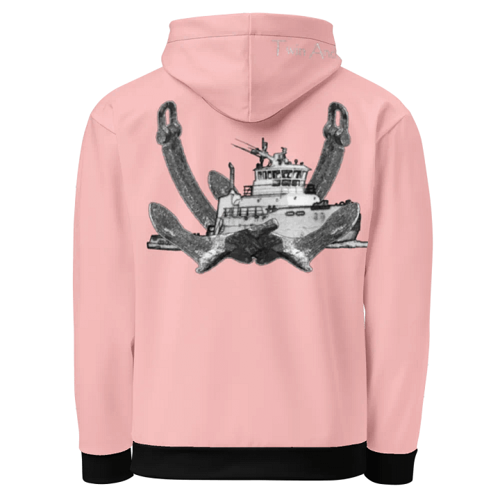 Pink Twin Anchor Titan tug Hoodie product image (1)