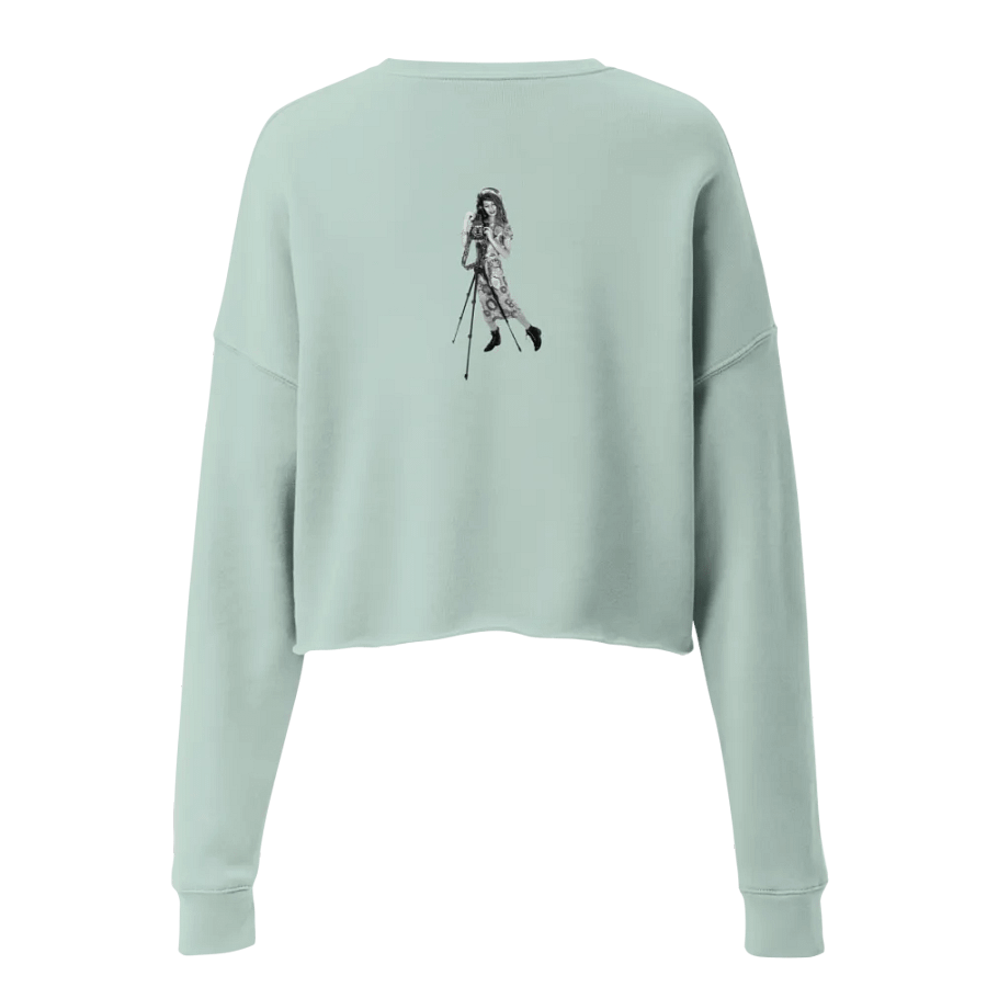 Botanical Camera Logo Crop Top Sweatshirt (Black Logo) product image (1)