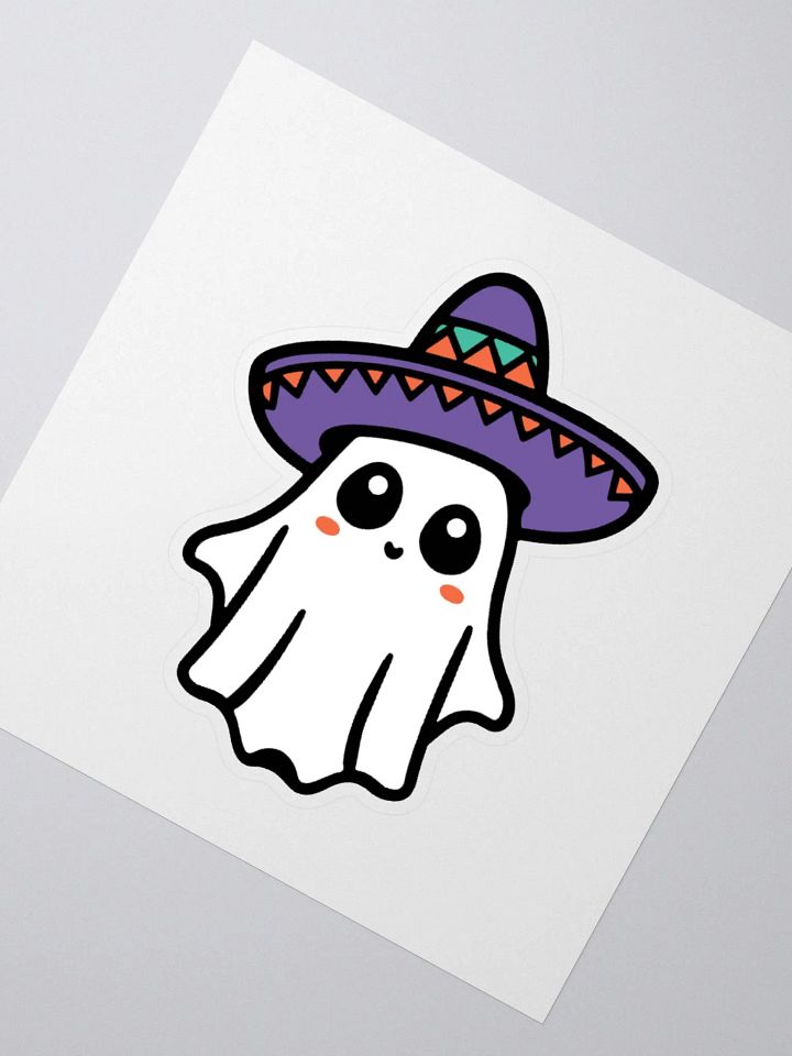 White Sombrero Ghost Sticker product image (2)