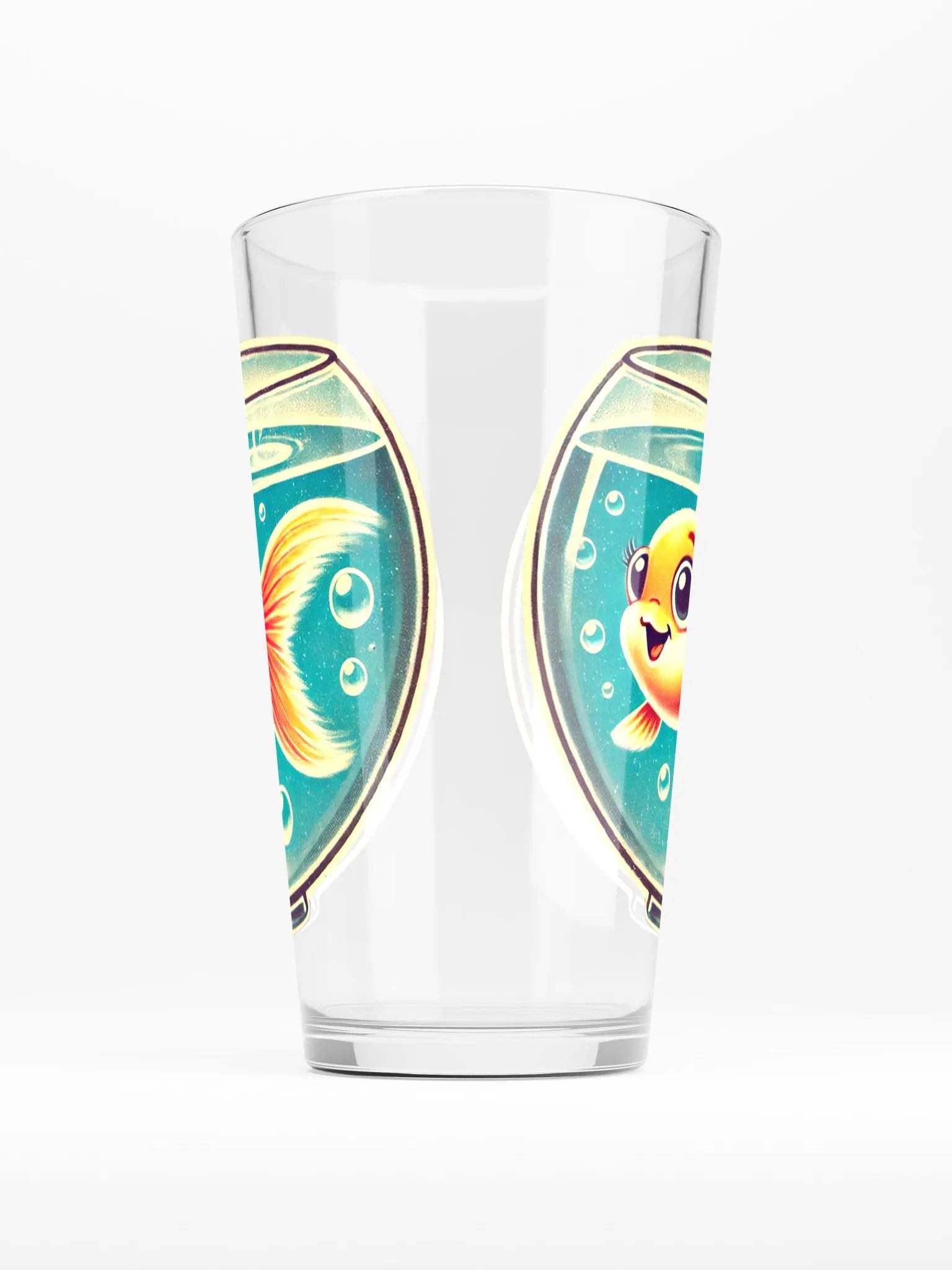 Happy Goldfish 16 oz Glass - Retro Glassware product image (2)