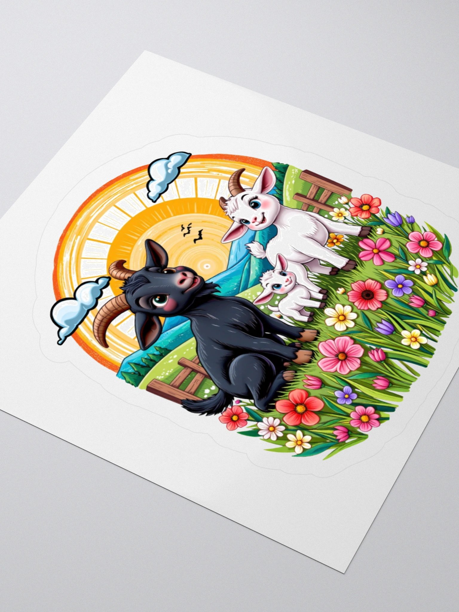 Cheerful Goat Meadow Stickers product image (8)