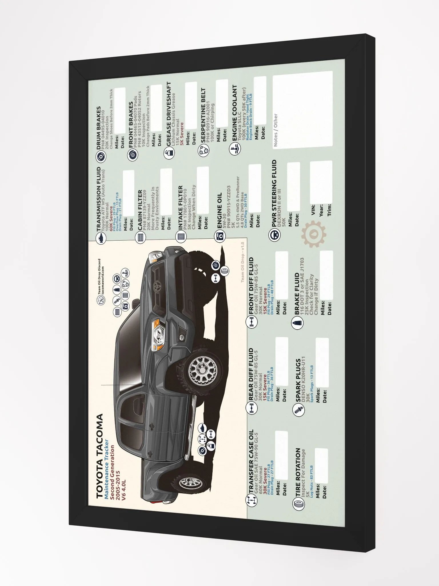 2nd GEN MAINTENANCE TRACKER V1.0 - Magnetic Gray (FRAMED) product image (3)