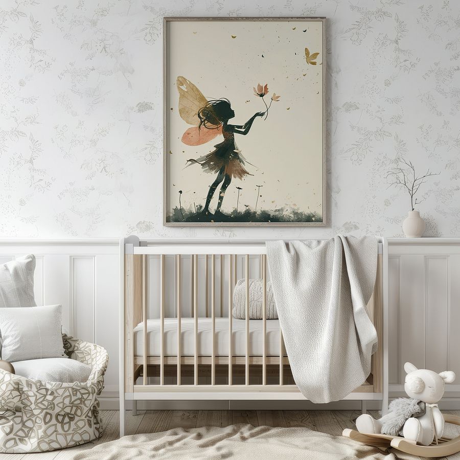 Watercolor Fairy Illustration Whimsical Nursery Art Print product image (4)