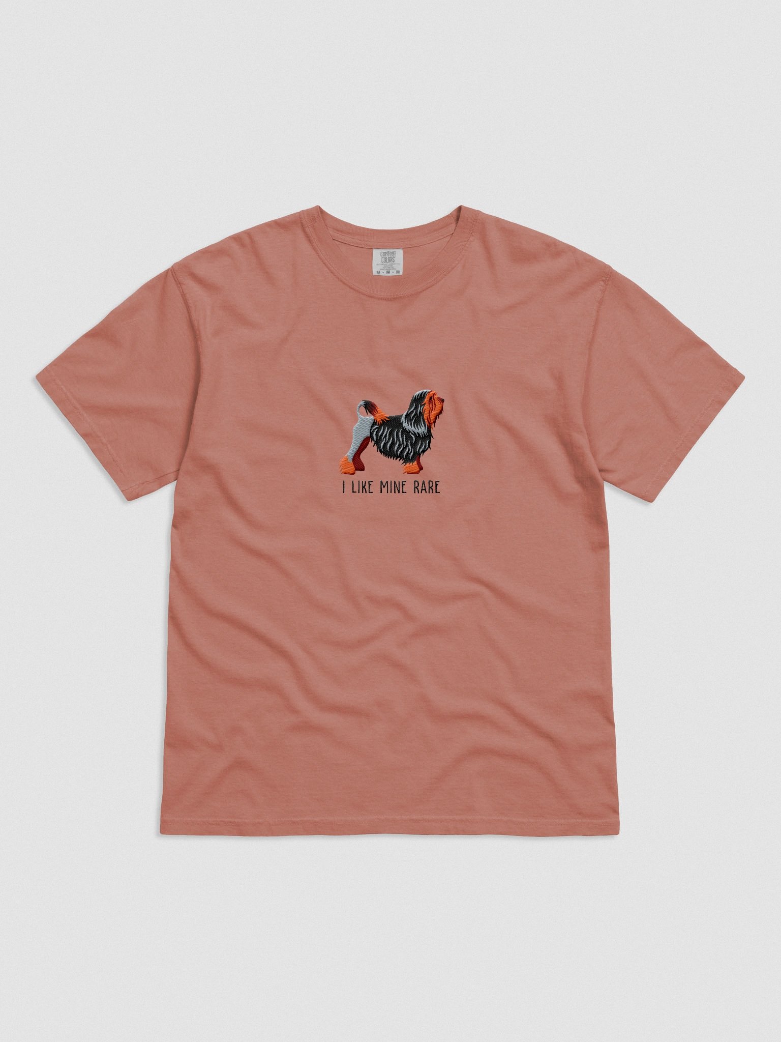 I Like Mine Rare T-Shirt(Embroidered) of a Lowchen(Black & Tan) product image (4)