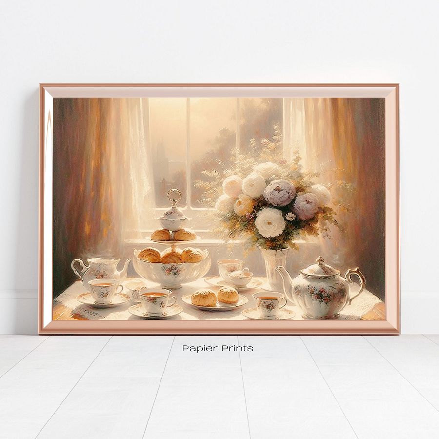 Vintage Still Life with Flowers and Tea product image (2)