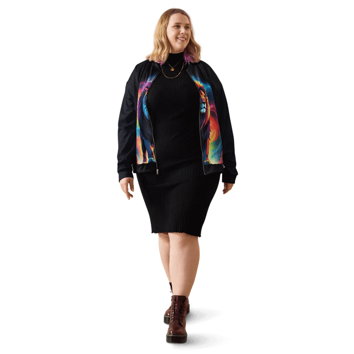 Colorful Lion All Over Print Zip Up Jacket product image (2)