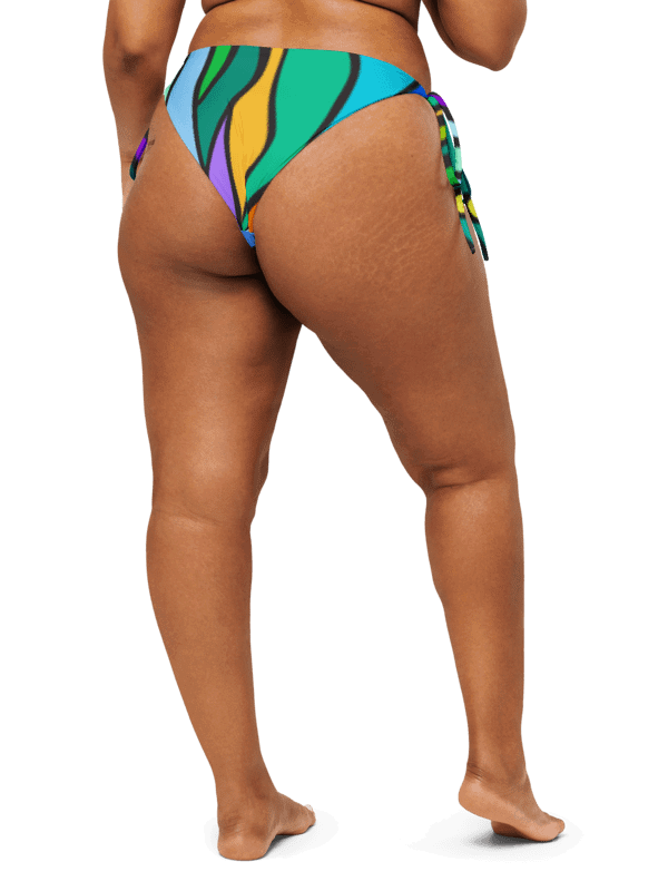 Vibrant Mosaic Recycled Bikini Bottom - Wave at Sunset product image (4)