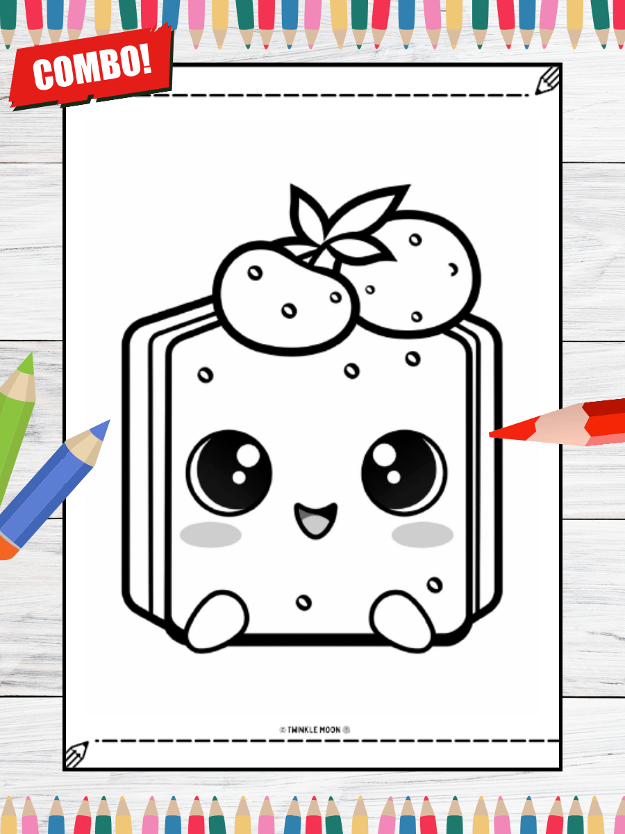 200 Cute Kawaii Coloring Pages#Combo (PDF Coloring Pages) product image (5)