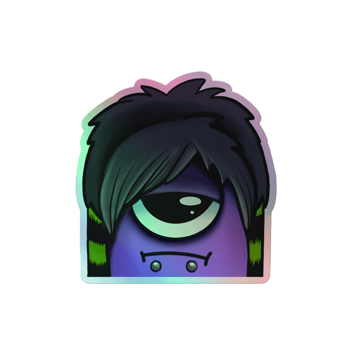 Emo Squid Emote- Holo Sticker product image (2)