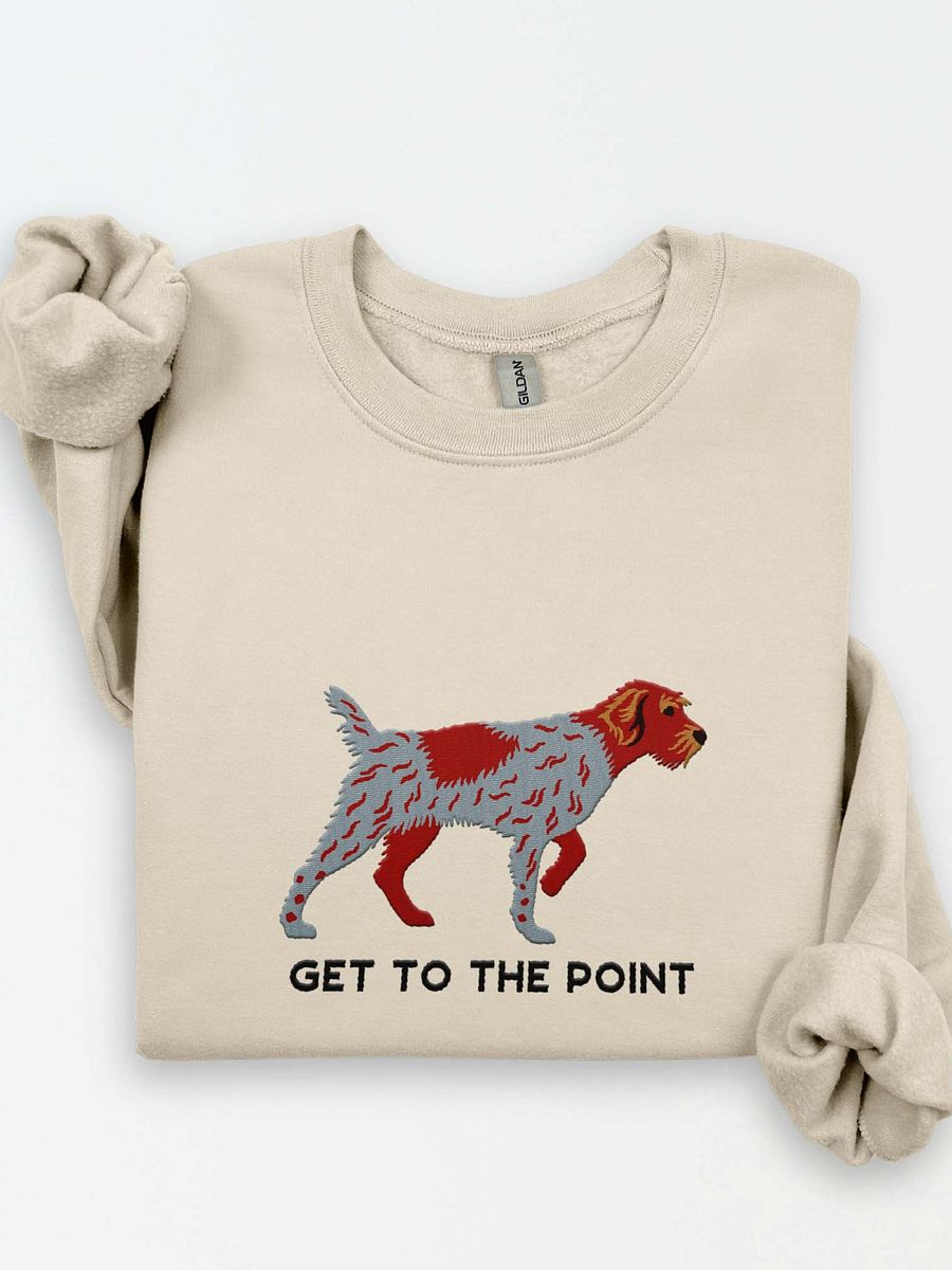 Get to the Point Sweatshirt (Embroidered) of a Wirehaired Pointing Griffon product image (1)