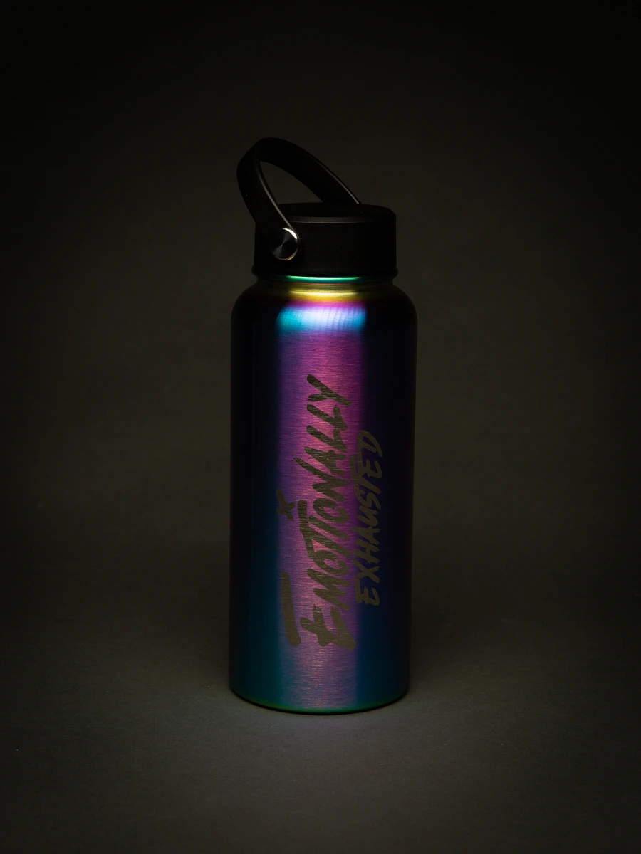 (LAST FEW) Emotionally Exhausted Water Bottle - Holographic 32 oz product image (5)
