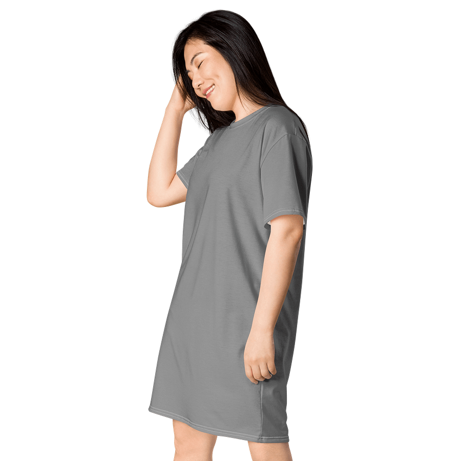Noble Grey Oversized T-Shirt Dress | Stretchy Fabric | Casual or Formal Style | Sizes 2XS-6XL | Exclusive Design product image (3)