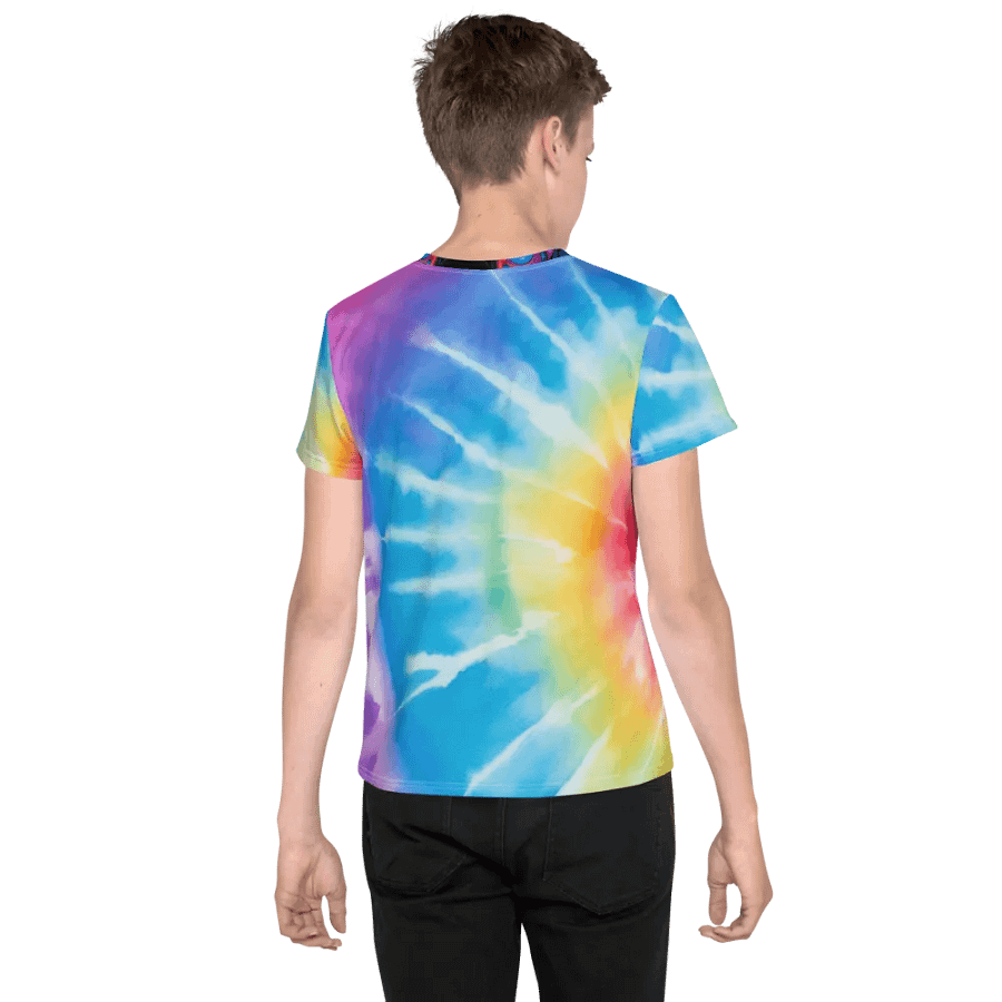 Vibrant Liquid Bubbles Tie Dye Youth T-Shirt product image (4)