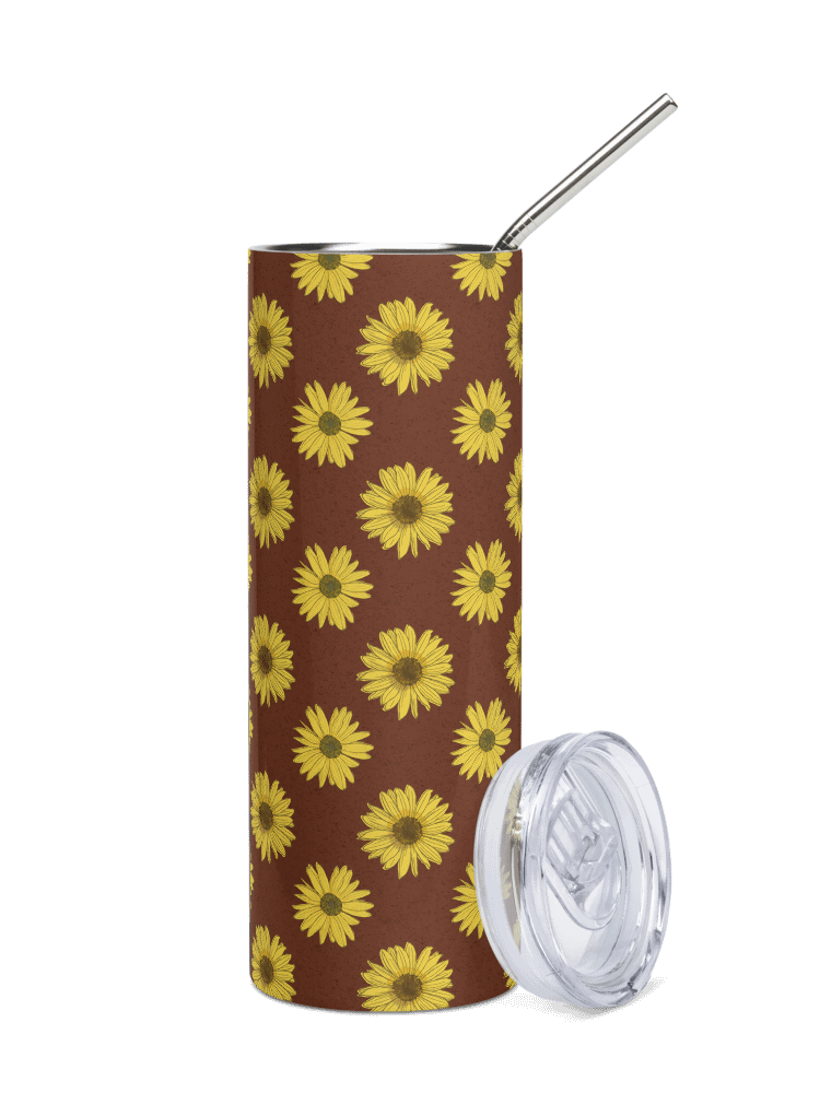 “Helianthus Sunflower Polka Dot” 20-ounce Stainless Steel Tumbler with Straw product image (6)