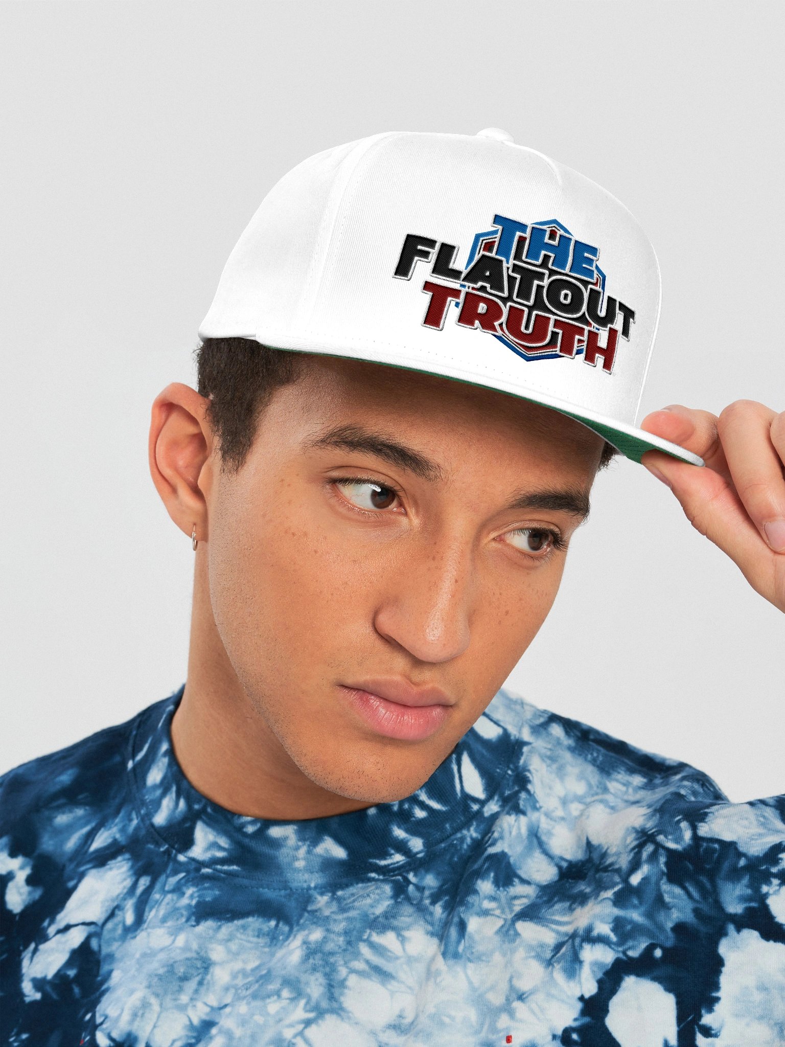 TFOT Embroidered Statement Blue Hex Flat Snapback Hat product image (22)