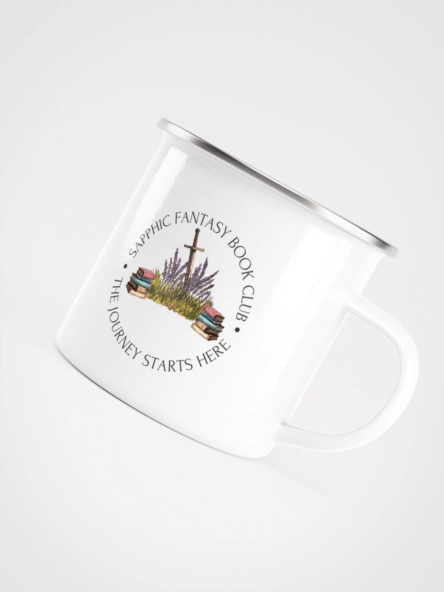 Sapphic Fantasy Book Club Enamel Mug product image (5)