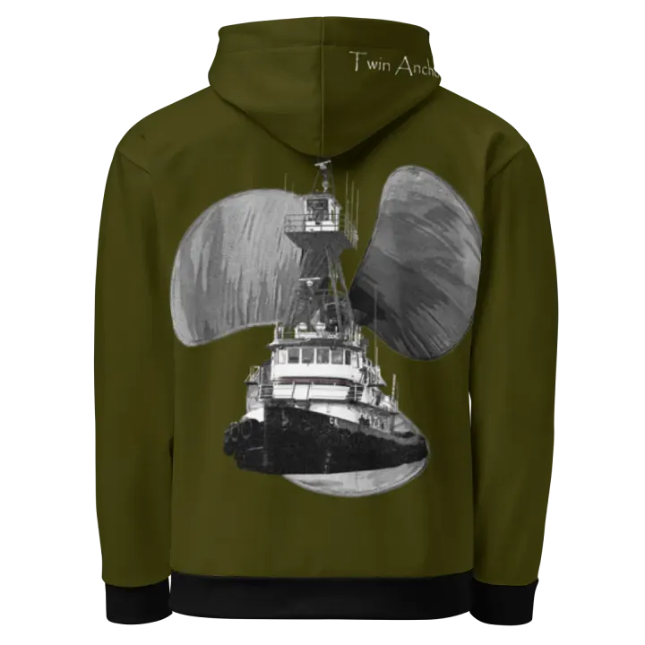 Green Three blade prop Tug CE Hoodie product image (1)