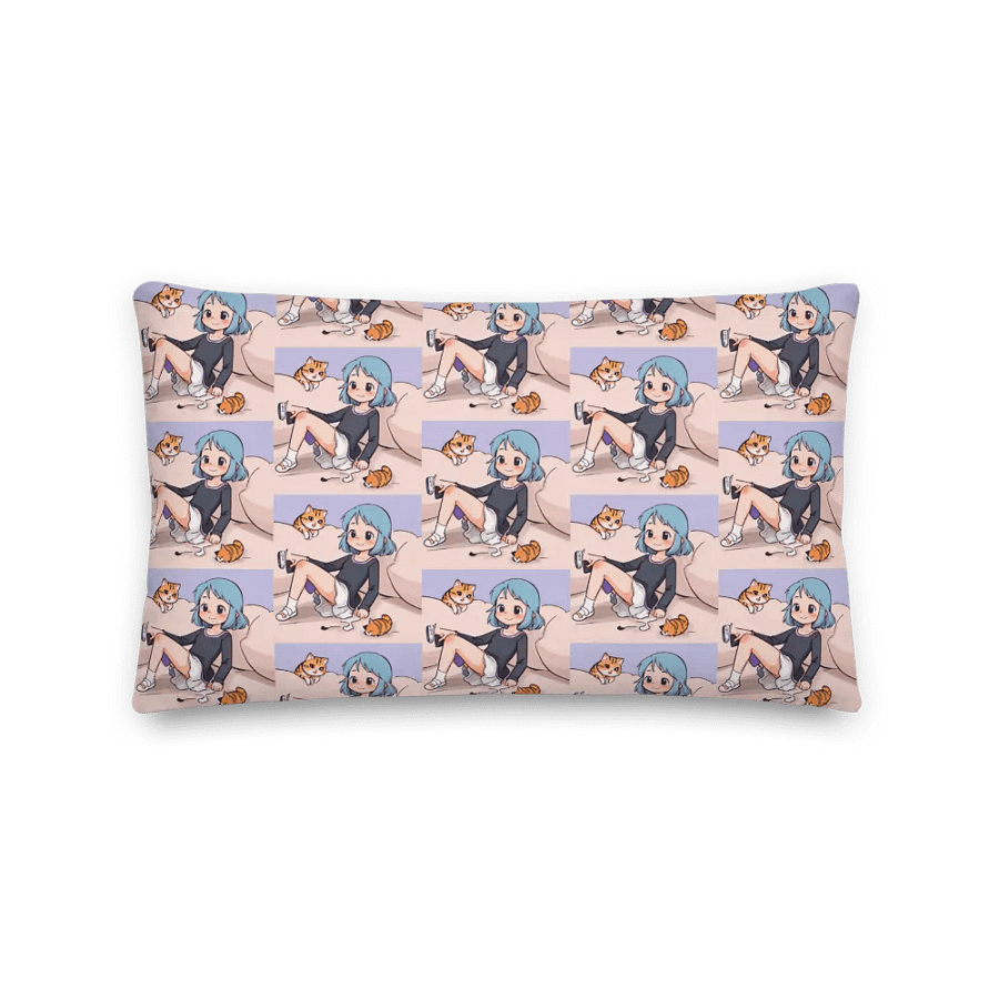 Whimsical Girl and Cat All-Over Print Pillow product image (5)