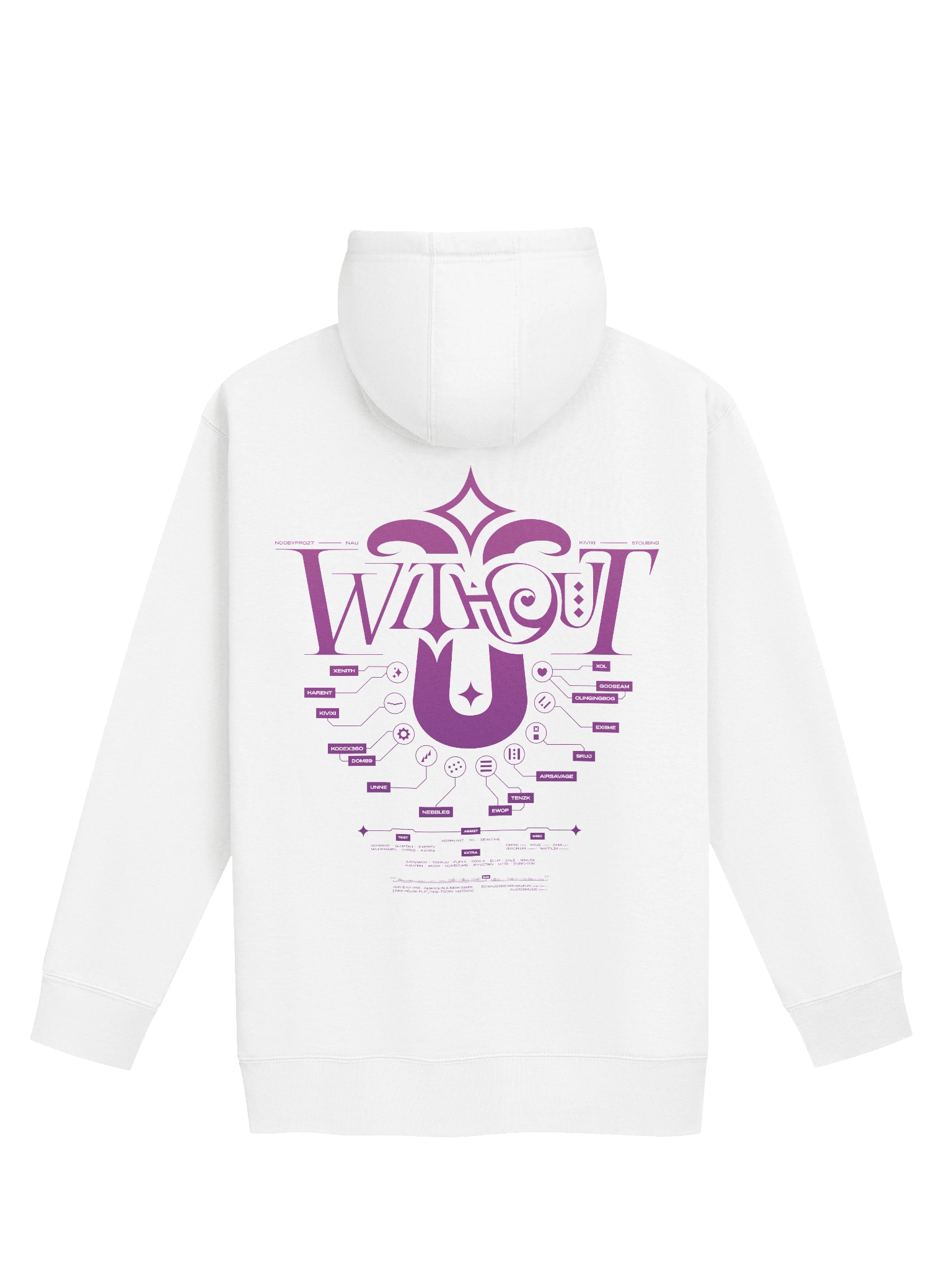W/O U Gradient Pink/White Hoodie product image (2)