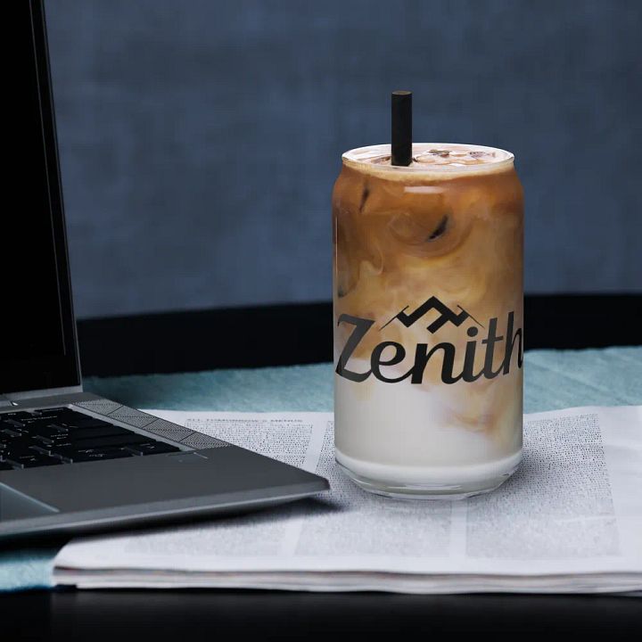 Zenith Can-Shaped Glass - Mountain Peak Design, 16oz product image (1)