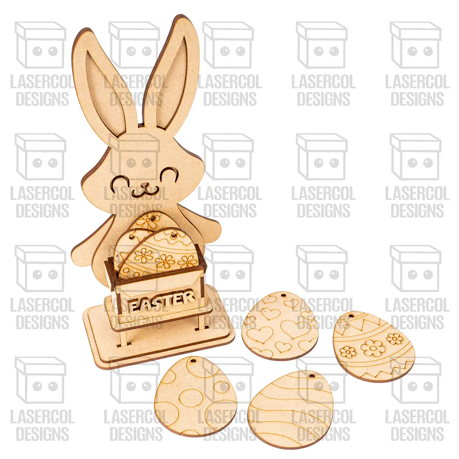 Easter Bunny Eggs Basket - Laser Cut Files product image (2)