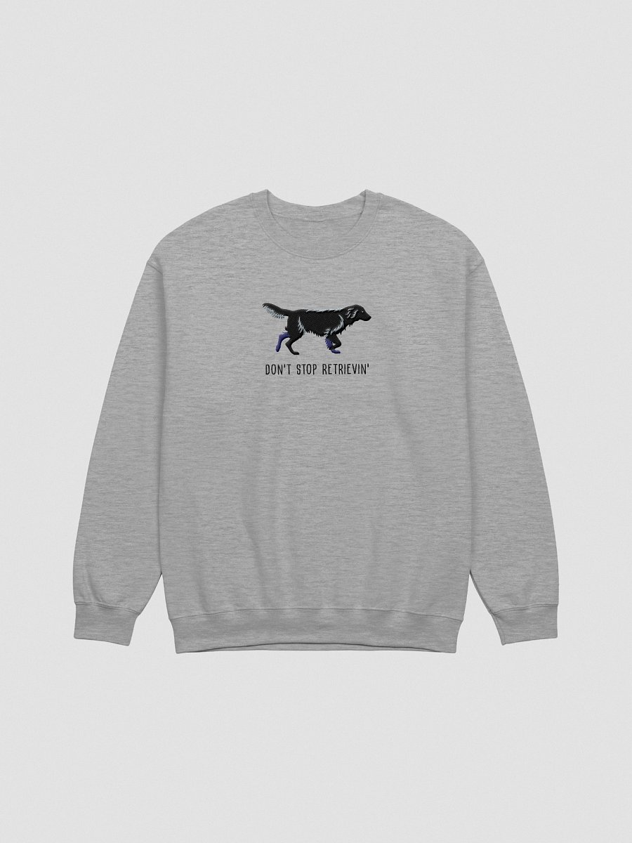 Don't Stop Retrievin' Sweatshirt (Embroidered) of a Flat Coated Retriever(Black) product image (13)