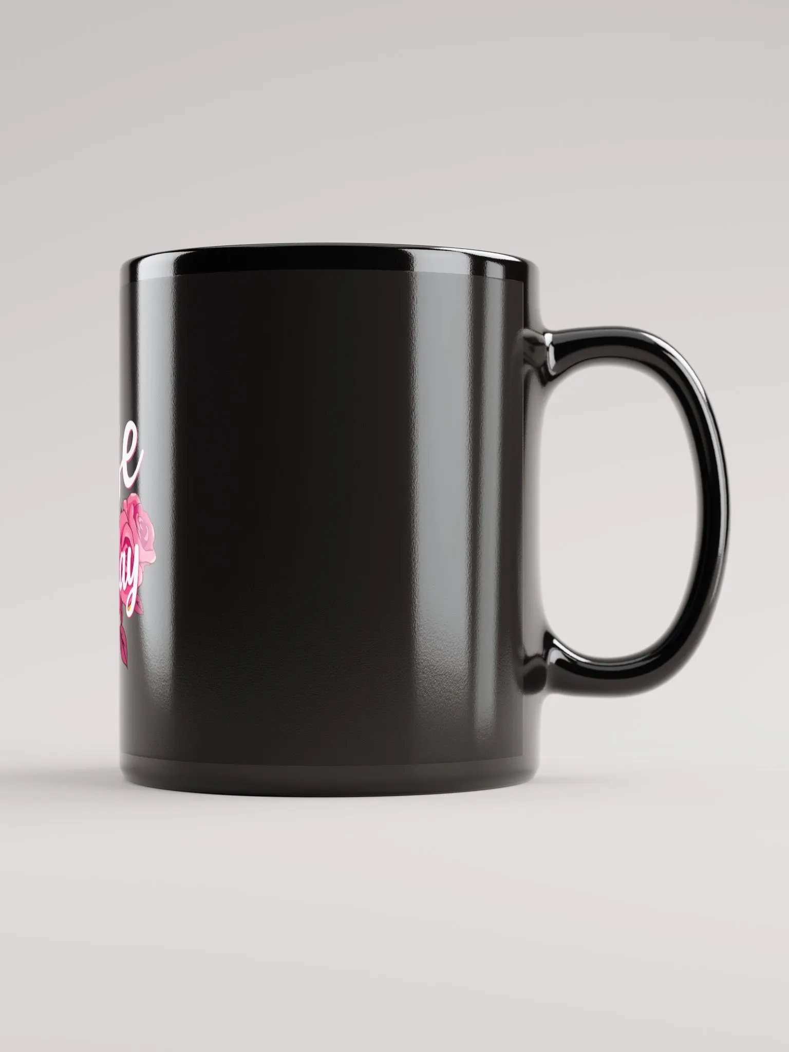Rose All Day Black Glossy Mug product image (1)