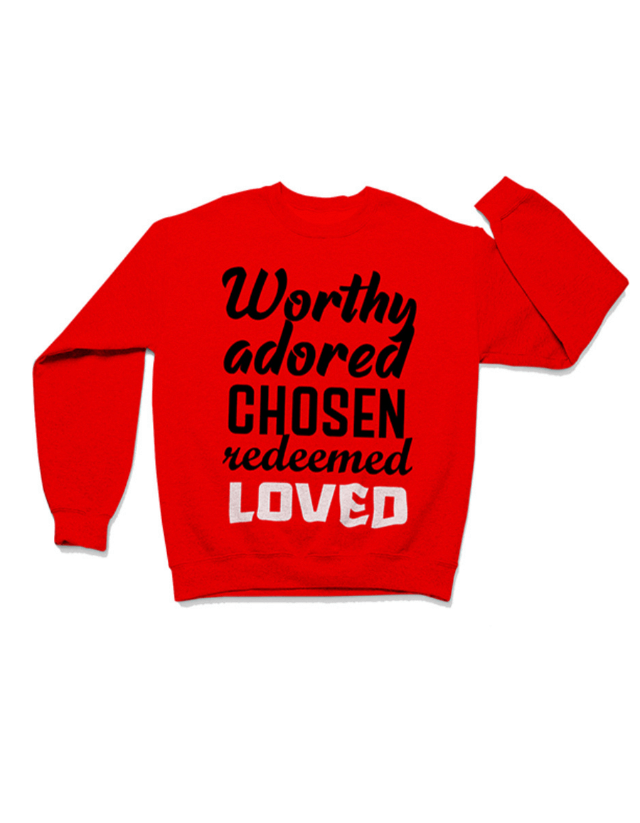 WORTHY ADORED UNISEX CREWNECK SWEATER product image (1)