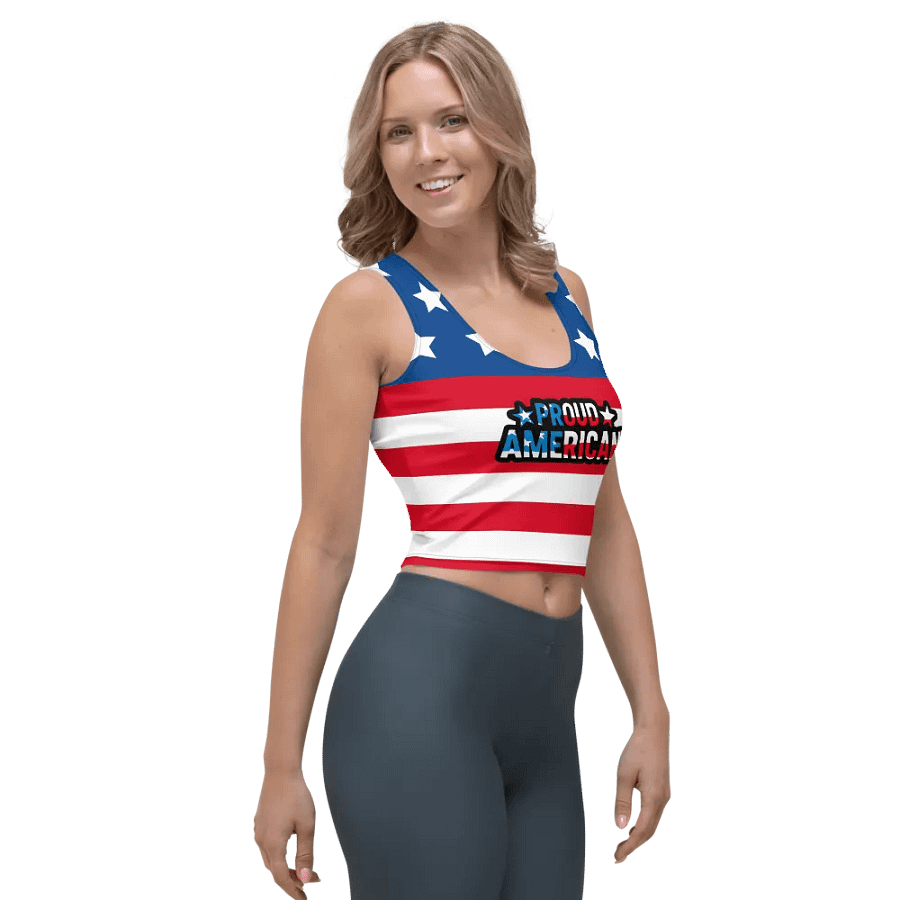 Women's Crop Top T-Shirt: Proud American product image (4)