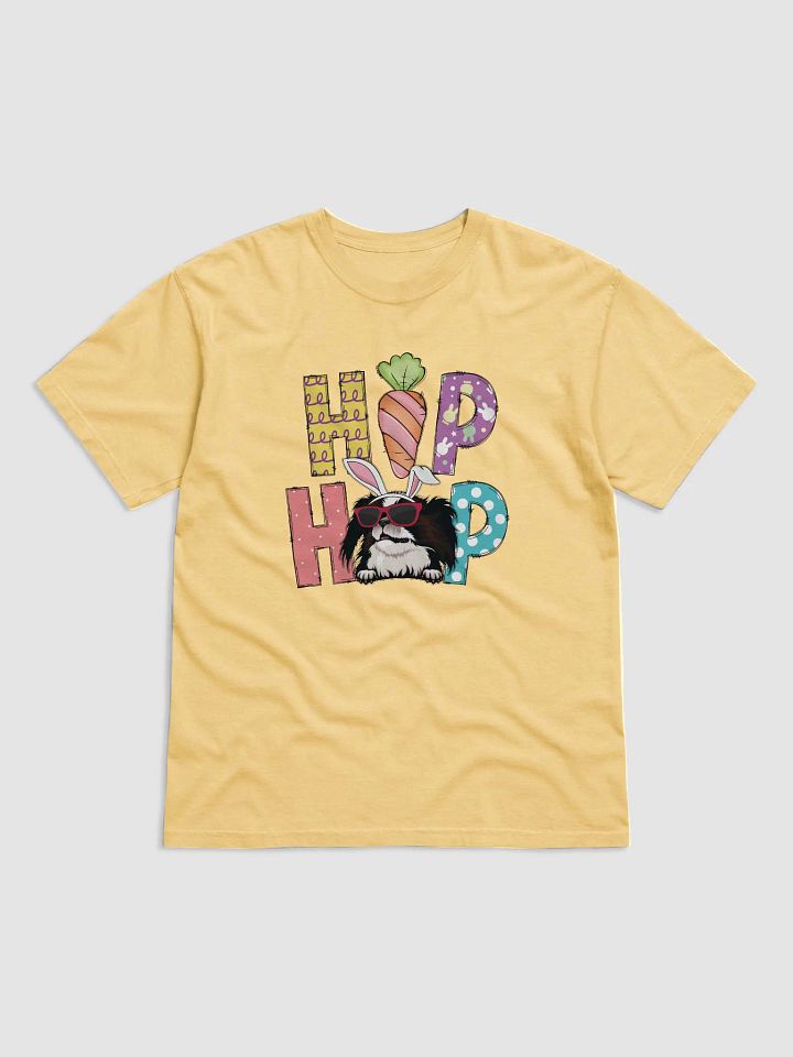 Hip Hop Easter Japanese Chin T-Shirt | Cute Easter Day Chin Wearing Bunny Ears and Sunglasses product image (2)