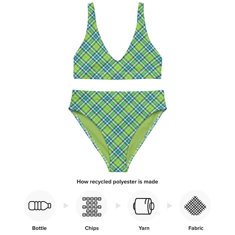 Lime Green and Turquoise Plaid Bikini product image (10)