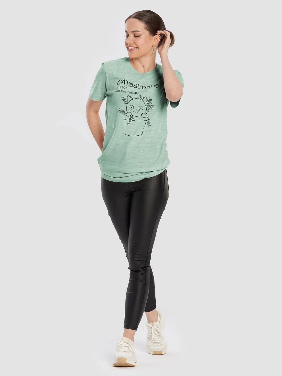 CATastrophe Unisex Tee, Cat in Plant Pot, Black Print product image (4)
