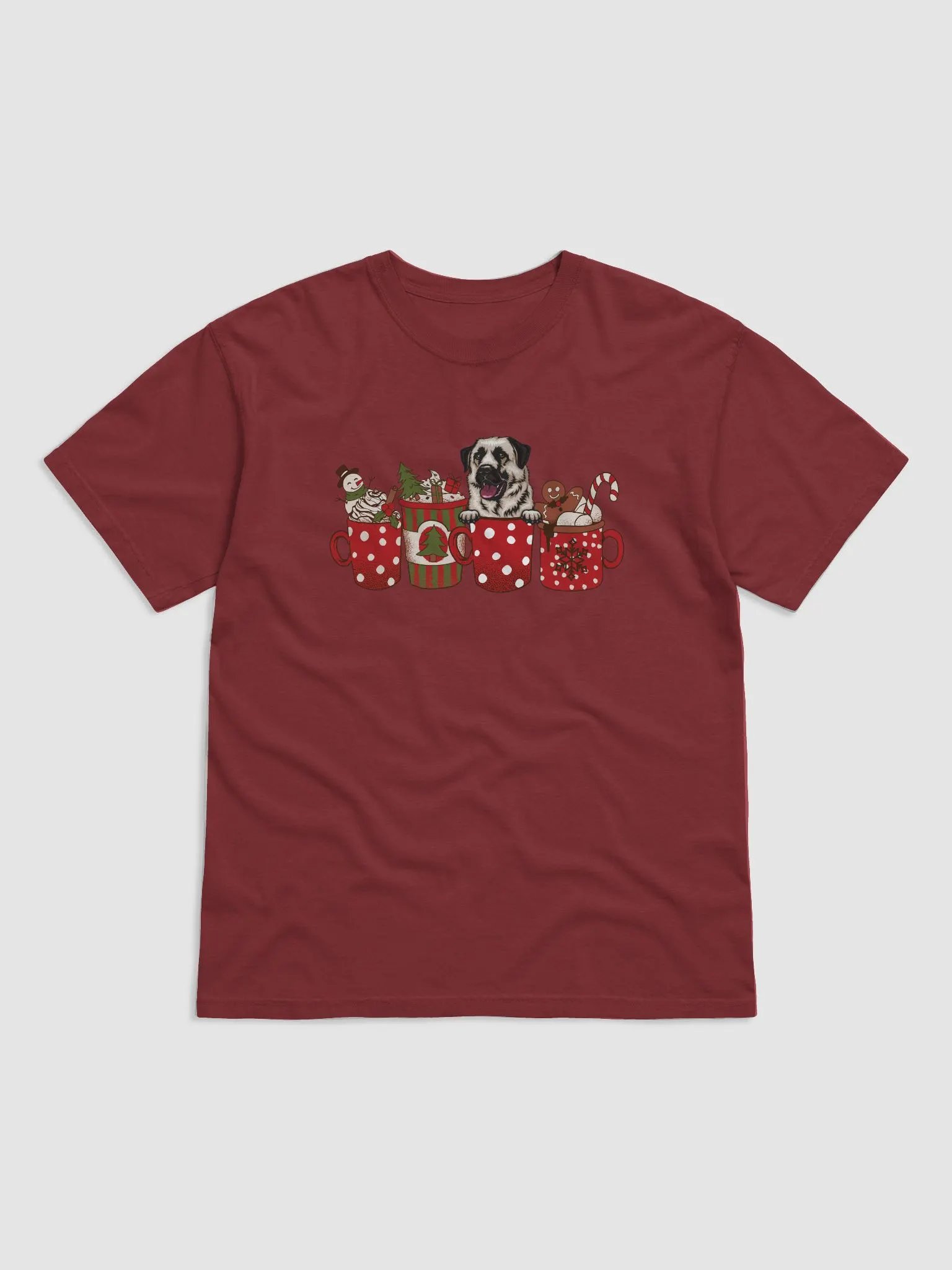 Cute Anatolian Shepherd Dog in a Christmas Cup T-Shirt | Funny Christmas Pup in a Cup product image (4)