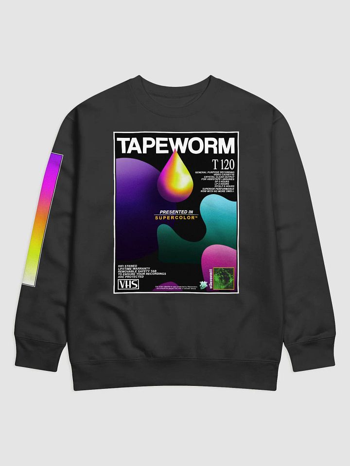 videovomit TAPEWORM VHS crewneck frontprint sweatshirt product image (1)