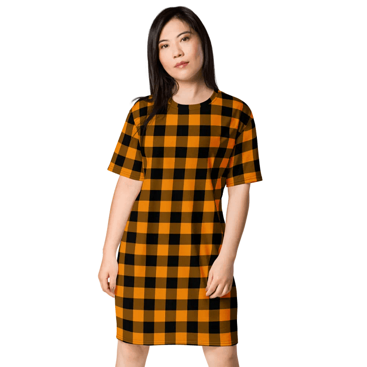 Tangerine Plaid - T-Shirt Dress product image (1)