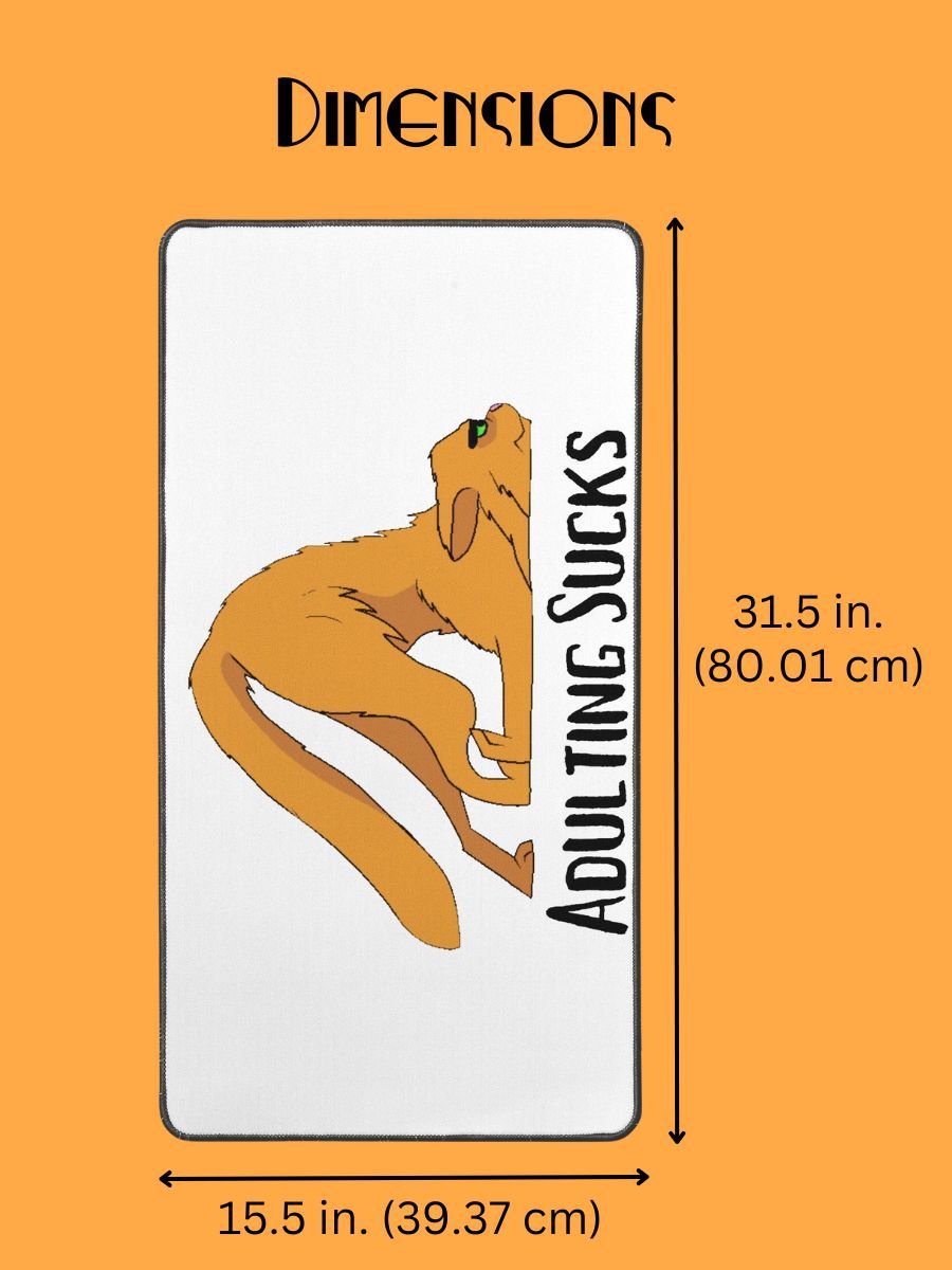 Adulting Sucks Gaming Mat - Dragging Face Cat Desk Pad product image (3)