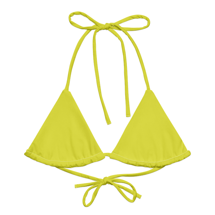 Lemon Lime Yellow Green Solid Color String Bikini Top product image (1)